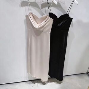 ALICE + OLIVIA Kiyoko Asymmetric Satin Midi Dress US10